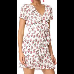 Club Monaco Pink and White Wrap Dress